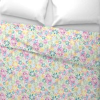 Retro Flower Power (Green, pink, yellow)