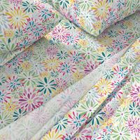 Retro Flower Power (Green, pink, yellow)