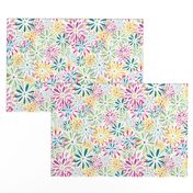 Retro Flower Power (Green, pink, yellow)