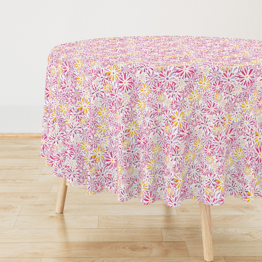 Retro Flower Power(Pink, Lavender and Yellow)