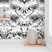 Mariposa Black and White Mirror Tile Too