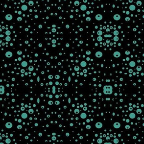 Black Teal Bubbles