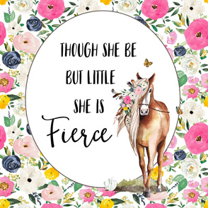 27"x36" / 2 to 1 Yard of Minky / Though She Be Floral Horse Quote