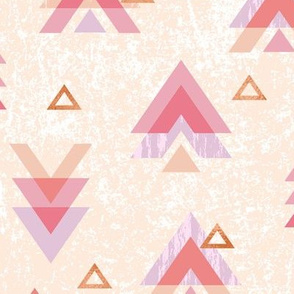 Sweet Triangles Modern Geometric: Peach, Pink, and Purple (Large Scale)