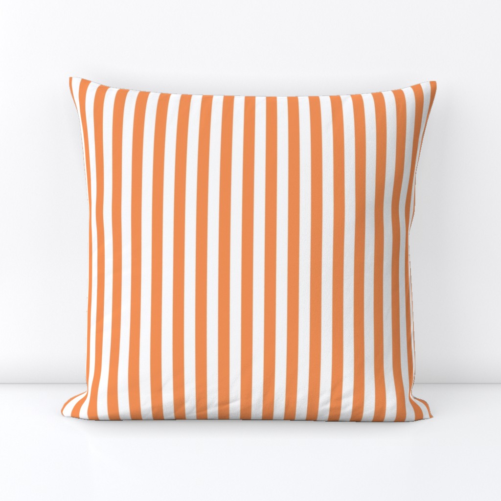 tangerine orange vertical stripes 1/2"
