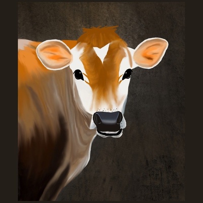 Cow Portrait Fabric, Wallpaper and Home Decor | Spoonflower