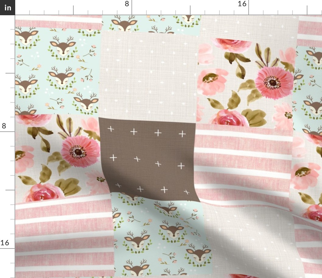 Little Doe Faux Quilt 6"