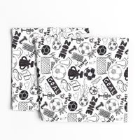 Soccer Sport Rough Game Black and White