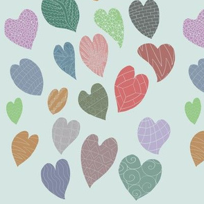 Hearts with patterns