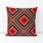 Coral and Gray Kilim Eye