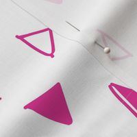 Tumbling Triangles - hot pink on white