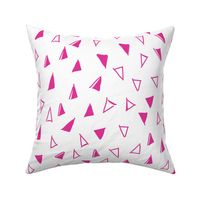Tumbling Triangles - hot pink on white