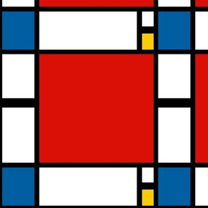 6 inch Mondrian Composition ii in Red, Blue, and Yellow