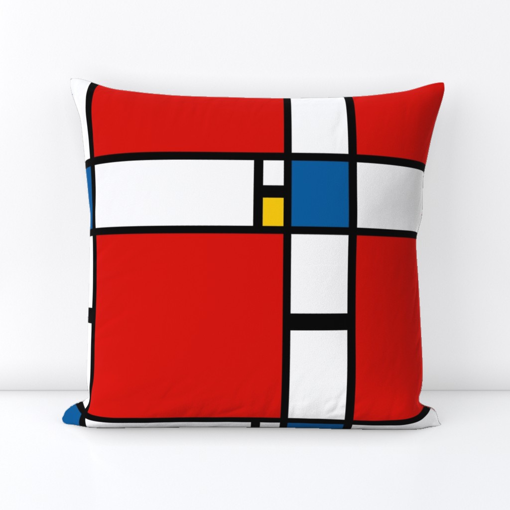 12 inch Mondrian Composition ii in Red, Blue, and Yellow