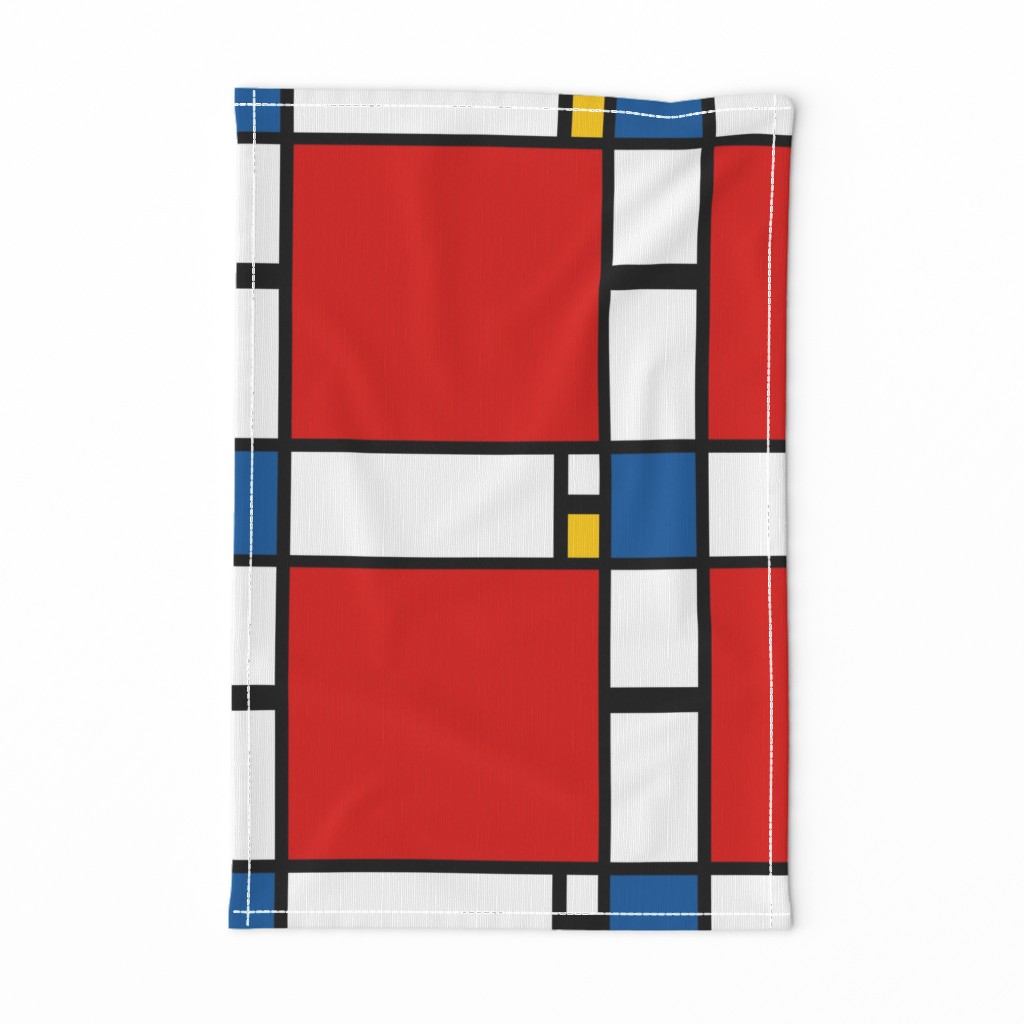 12 inch Mondrian Composition ii in Red, Blue, and Yellow