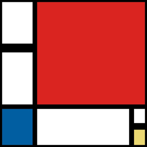 Jumbo Mondrian Composition ii in Red, Blue, and Yellow
