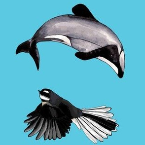 Dolphin + Fantail Blue