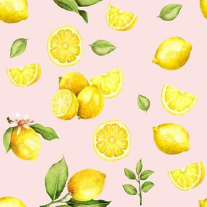 Watercolor Lemons // Cinderella Pink