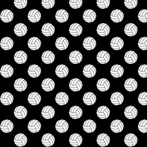 .75 Inch Black and White Volleyballs on Black