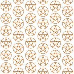 One Inch Orange Pentacles on White