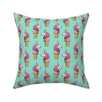 Unicorn Cones - Unicone - pink on teal - LAD19