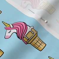 Unicorn Cones - Unicone - pink on blue - LAD19