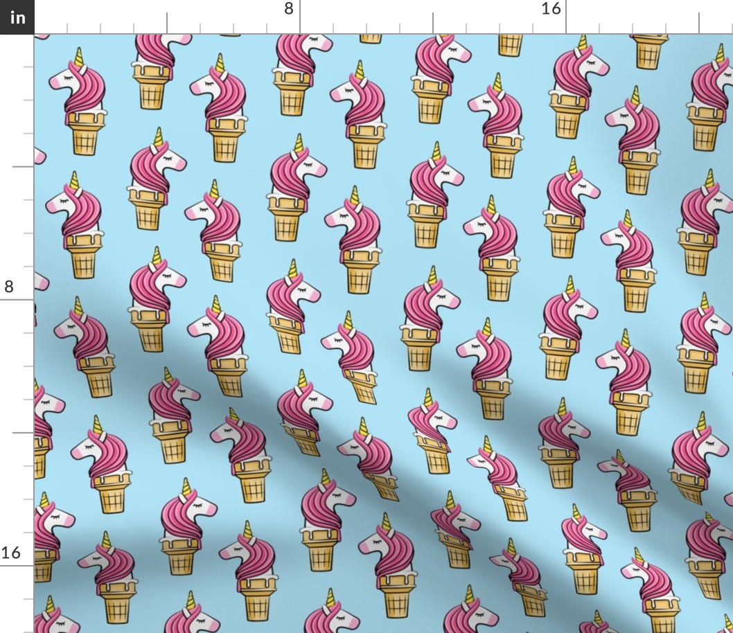 Unicorn Cones - Unicone - pink on blue - LAD19