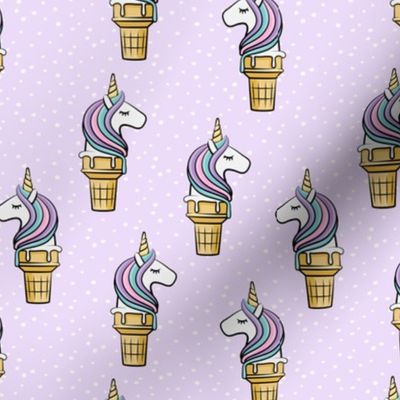 Unicorn Cones - Unicone - pale purple  polka - LAD19