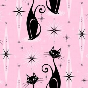 Mid Century Meow-Cool Pink Vertical