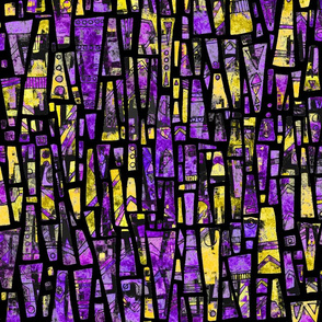 Bohemian Triangles, DARK purple, large