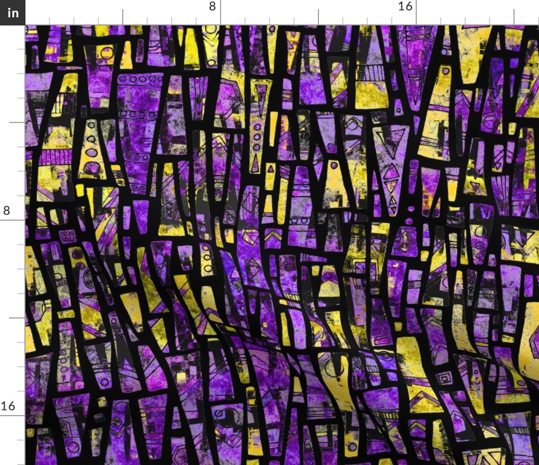 Bohemian Triangles, DARK purple, large
