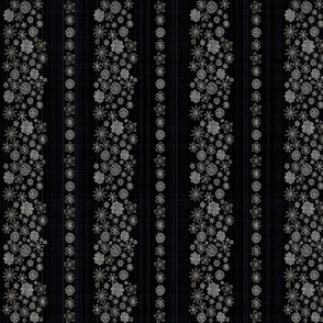 Tiny Moody Floral border blk grey