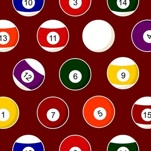 Pool Balls Billiards Burgundy