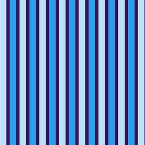 Fun Flare Stripes (#12) - Narrow Dark Mulberry Ribbons with Summer Daze Blue  and Baby Blue - Medium Scale