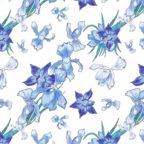 Blue Orchids French Boho