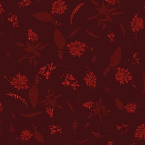 flowers in dark reds by rysunki_malunki