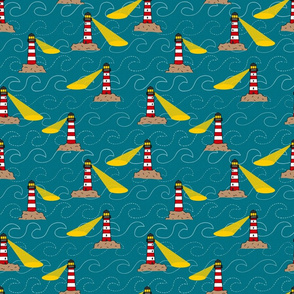 Lighthouses on Teal