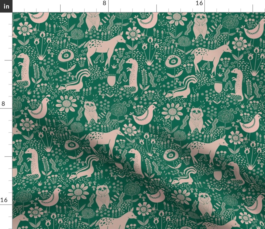 folk animals green