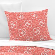 Heartland Rose Paisley: Living Coral & White Floral Paisley