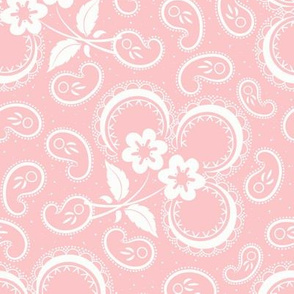 Heartland Rose Paisley: Millennial Pink & White Floral Paisley
