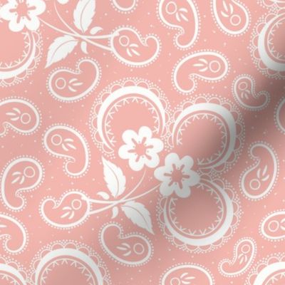 Heartland Rose Paisley: Rose Gold & White Floral Paisley