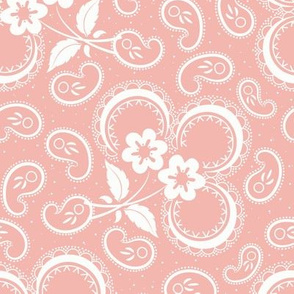 Heartland Rose Paisley: Rose Gold & White Floral Paisley