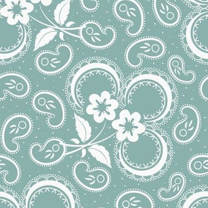 Heartland Rose Paisley: Watery Blue Floral Paisley