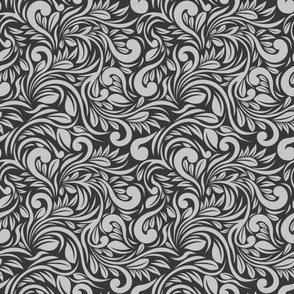 Handmade Seamless repeat swirl floral pattern Curl Fashion Wallpaper