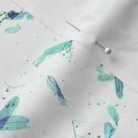 faux mulberry paper -  indigo, blue and turquoise leaves