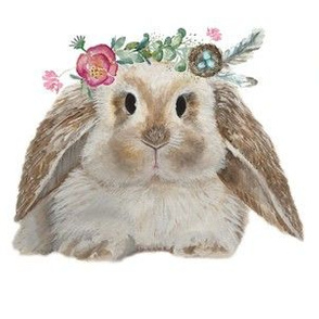 Boho floral bunny crown with nest