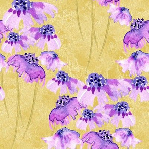 19-04R Lilac Purple Gold Floral 