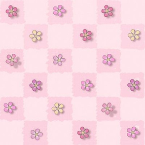 Widdle Bitty Bees-Just Flowers Checkered-Pink