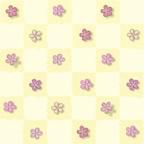 Widdle Bitty Bees-Just Flowers Checkered-Yellow