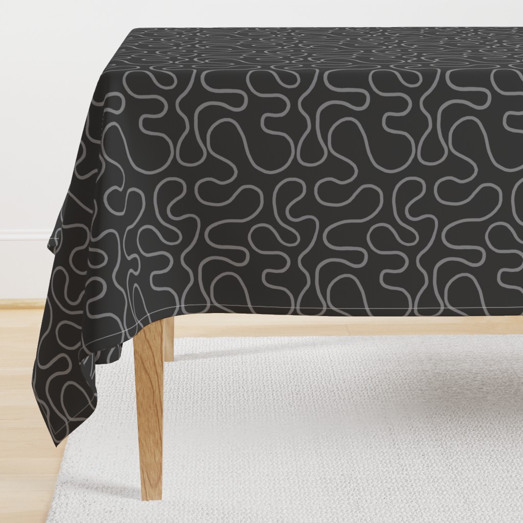 Meander Meander Meander / Large  - soft black with grey lines  